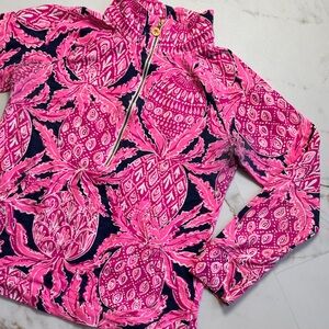 Vera Bradley Pull Over Sweat Shirt Sz M All Over Print Preppy Golf